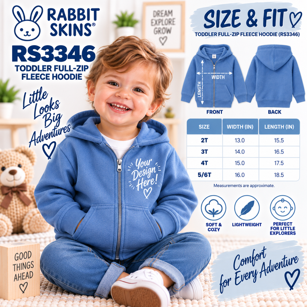 Rabbit Skins Toddler Full-Zip Fleece Hoodie (RS3346)