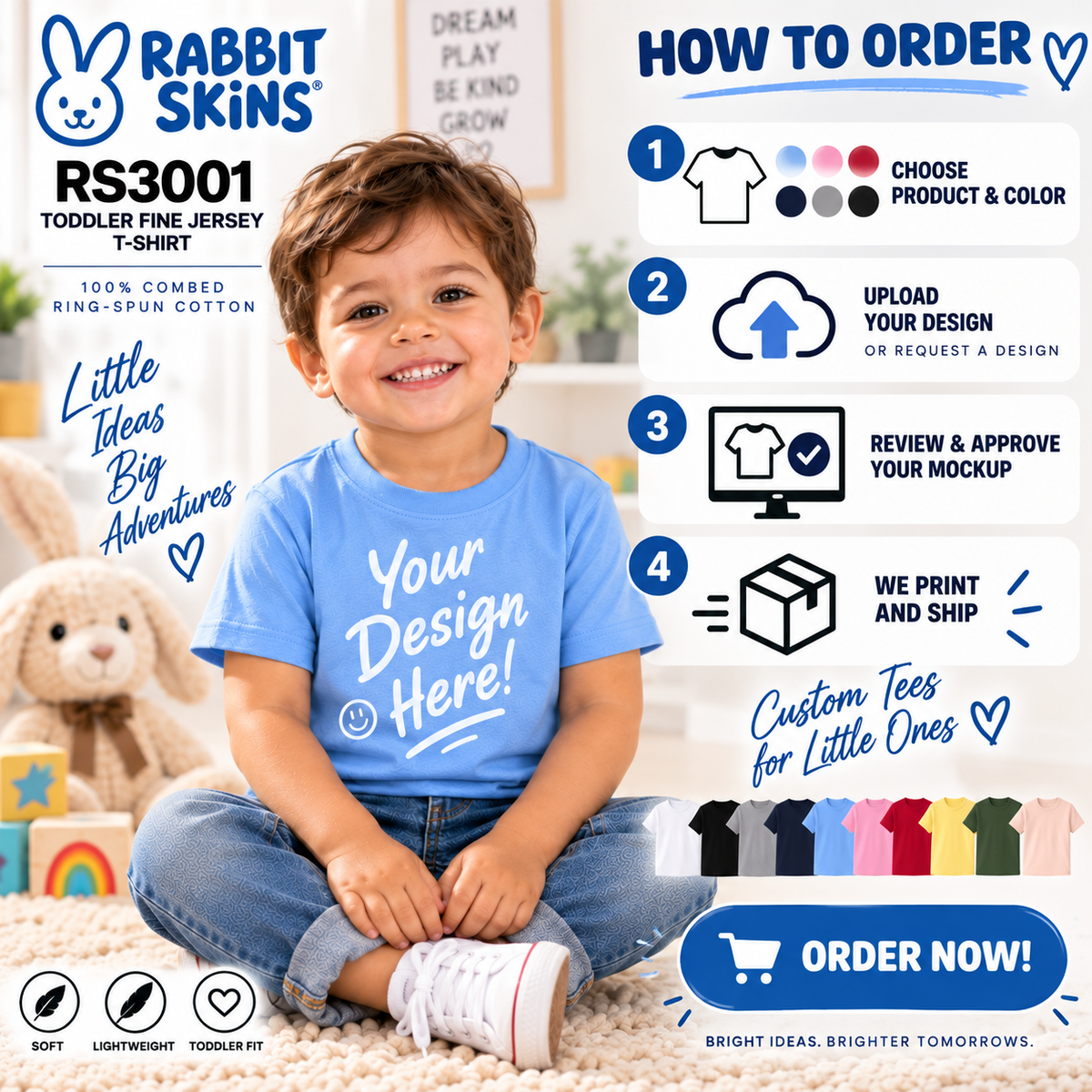 Rabbit Skins Toddler Fine Jersey T-Shirt (RS3001 )