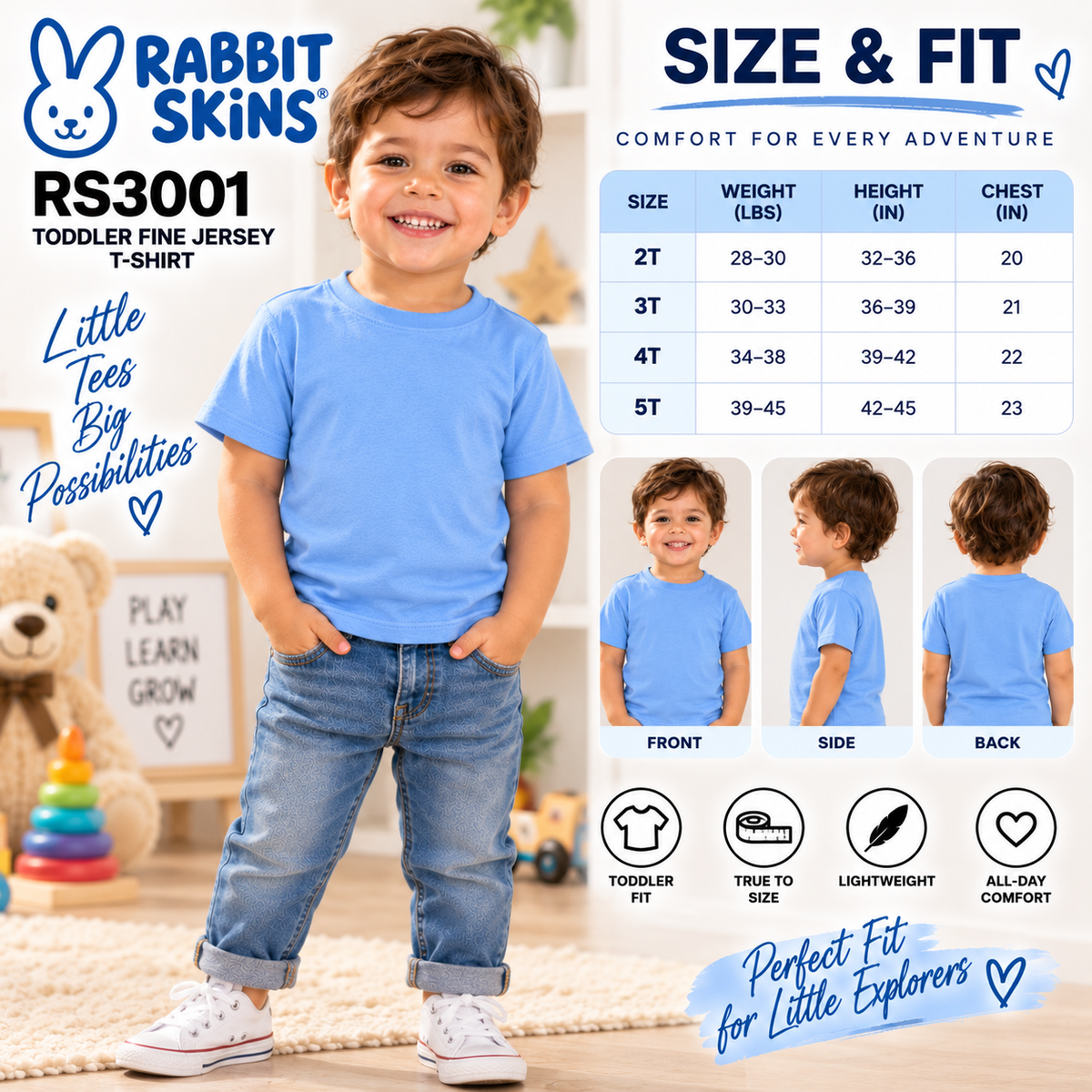 Rabbit Skins Toddler Fine Jersey T-Shirt (RS3001 )