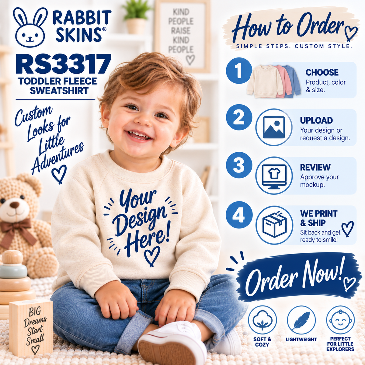 Rabbit Skins Toddler Fleece Sweatshirt (RS3317)