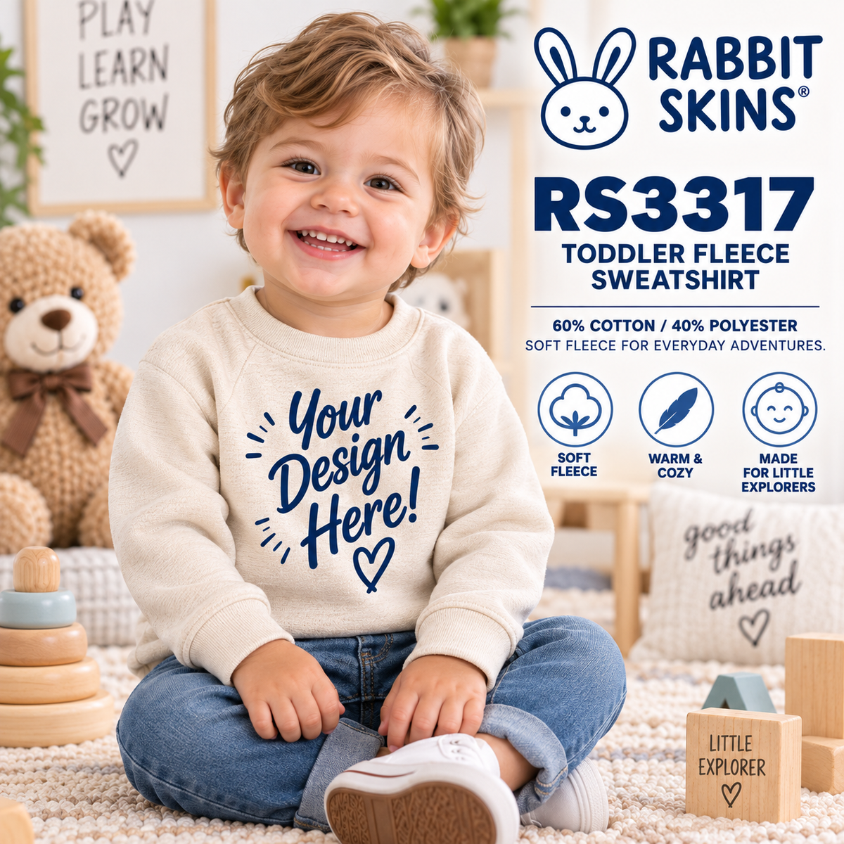 Rabbit Skins Toddler Fleece Sweatshirt (RS3317)