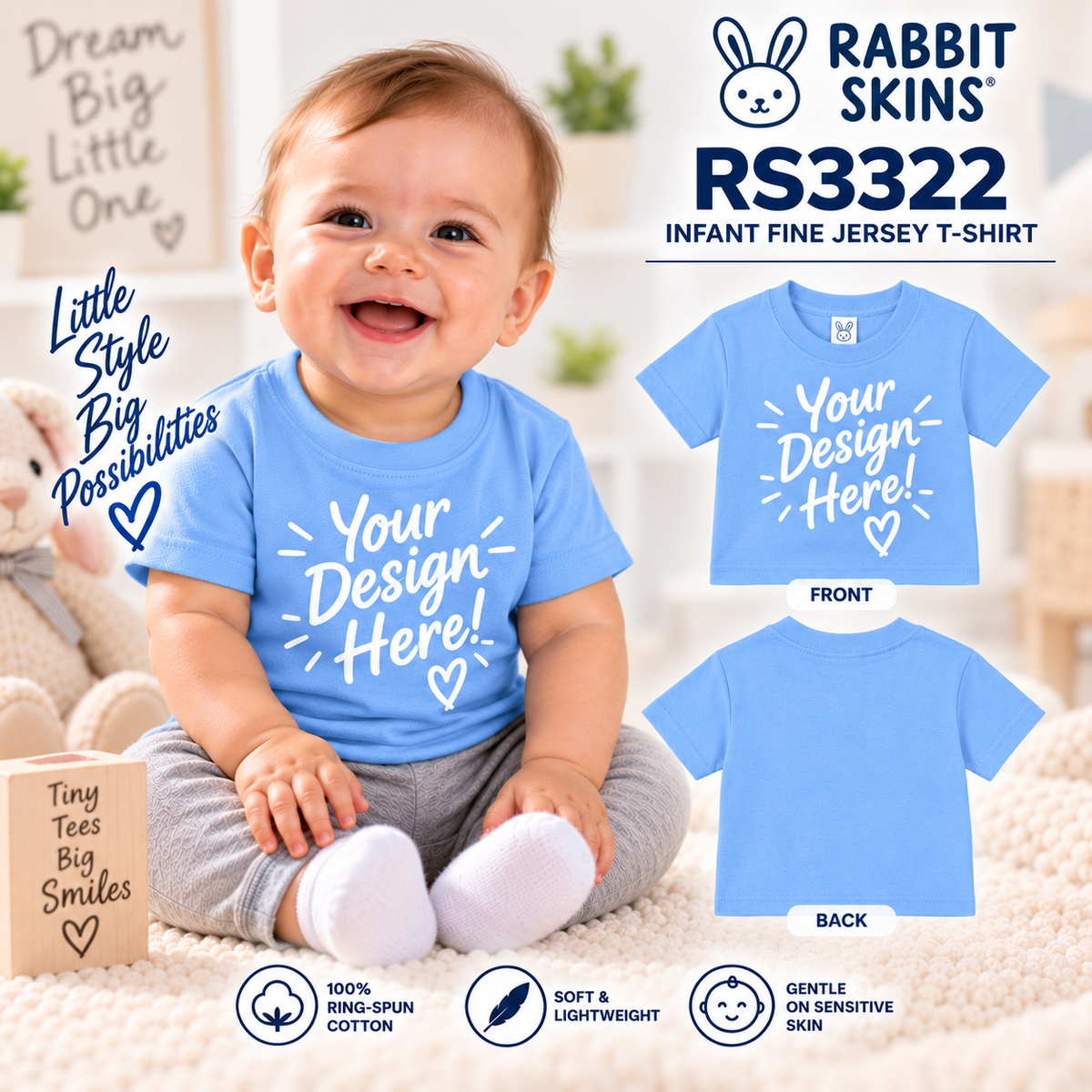 Rabbit Skins  Infant Fine Jersey T-Shirt (RS3322)