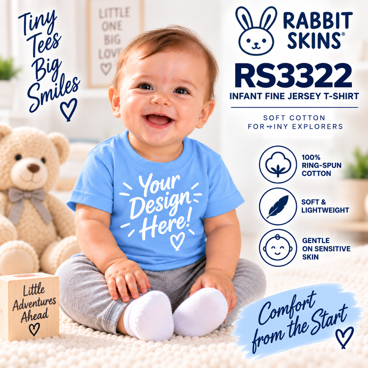 Rabbit Skins  Infant Fine Jersey T-Shirt (RS3322)