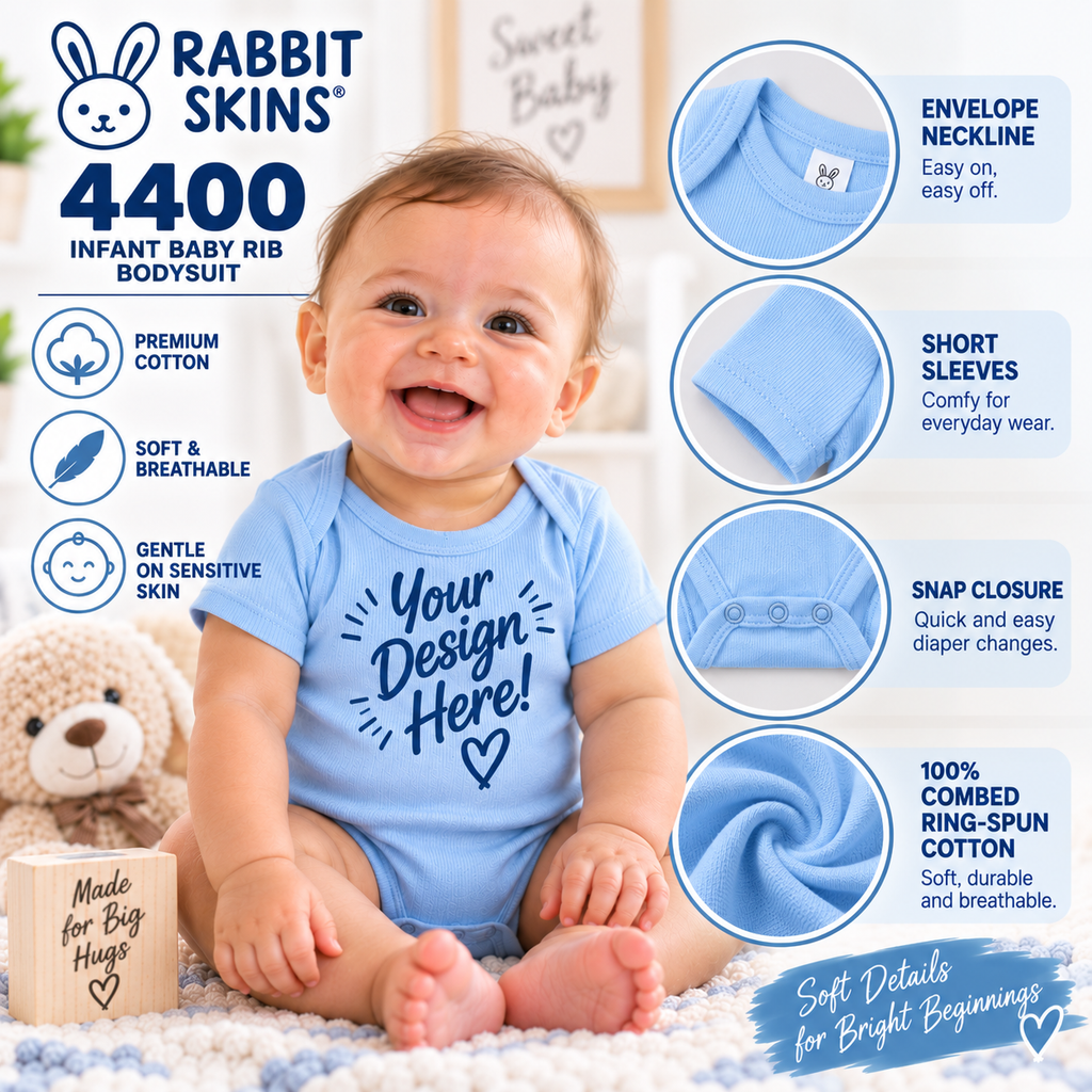 Rabbit Skins Infant Baby Rib Bodysuit (4400)