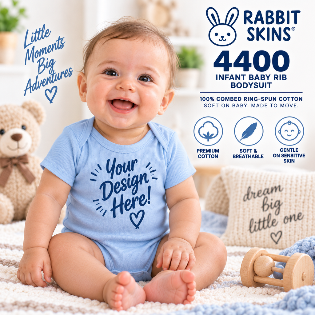Rabbit Skins Infant Baby Rib Bodysuit (4400)