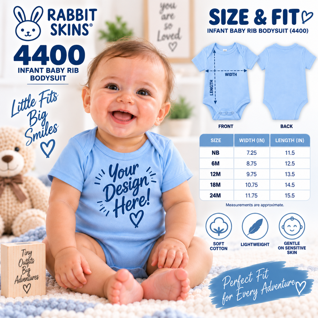 Rabbit Skins Infant Baby Rib Bodysuit (4400)