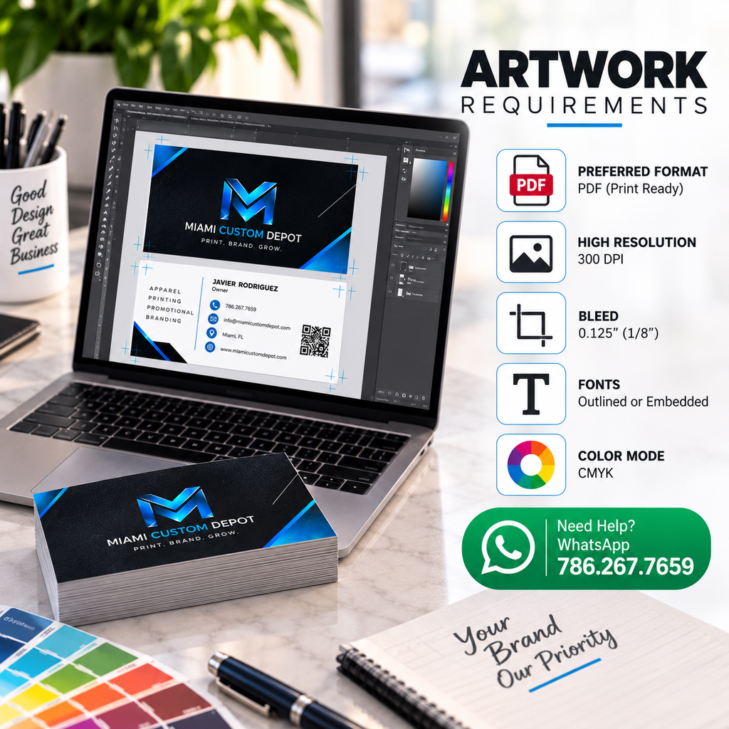 Premium Custom Business Cards – 17pt Satin Laminated | Full Color Double-Sided Printing | 250–5,000 Cards