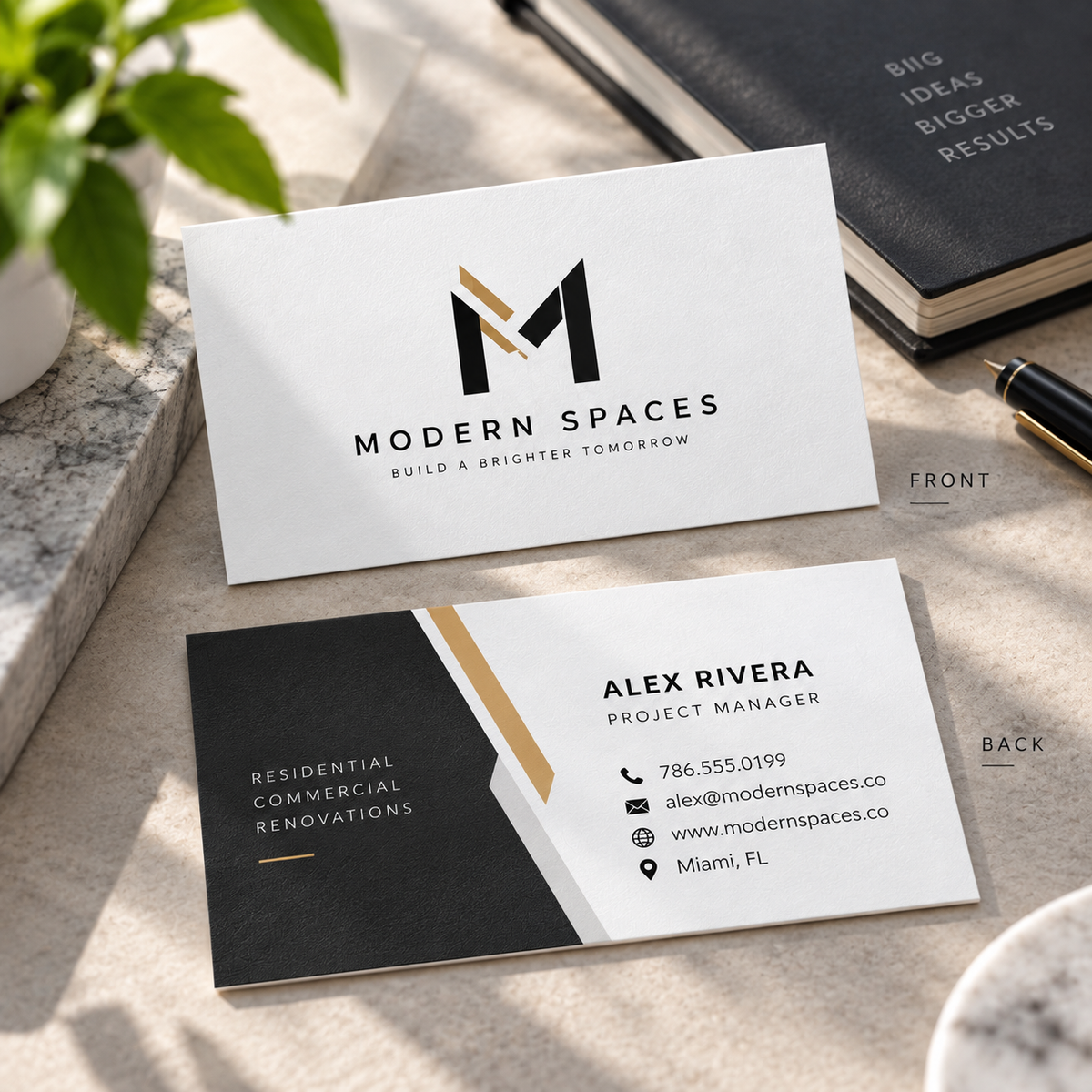 **Custom Business Cards – 100LB Premium Smooth Uncoated | Full Color Printing**