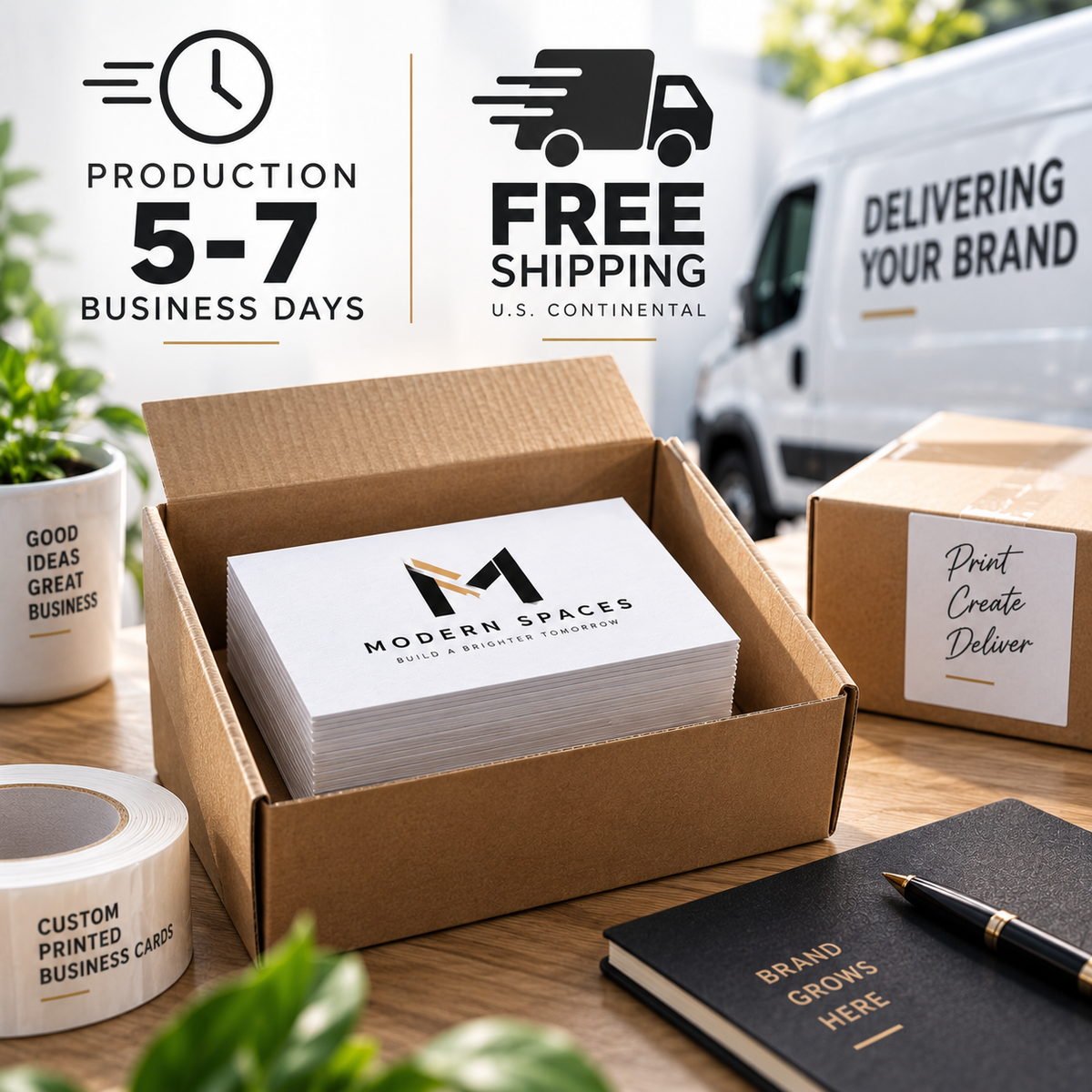 **Custom Business Cards – 100LB Premium Smooth Uncoated | Full Color Printing**