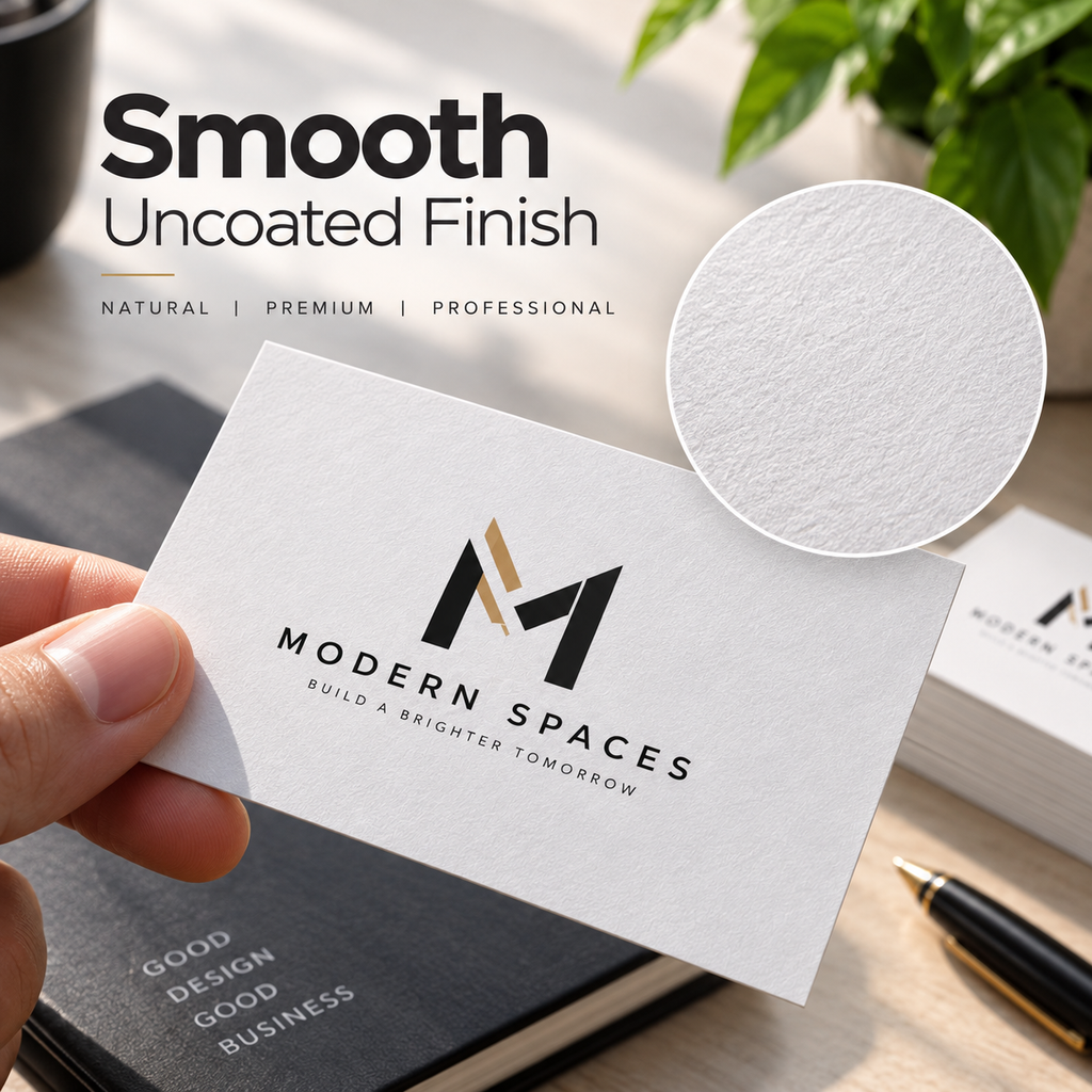 **Custom Business Cards – 100LB Premium Smooth Uncoated | Full Color Printing**