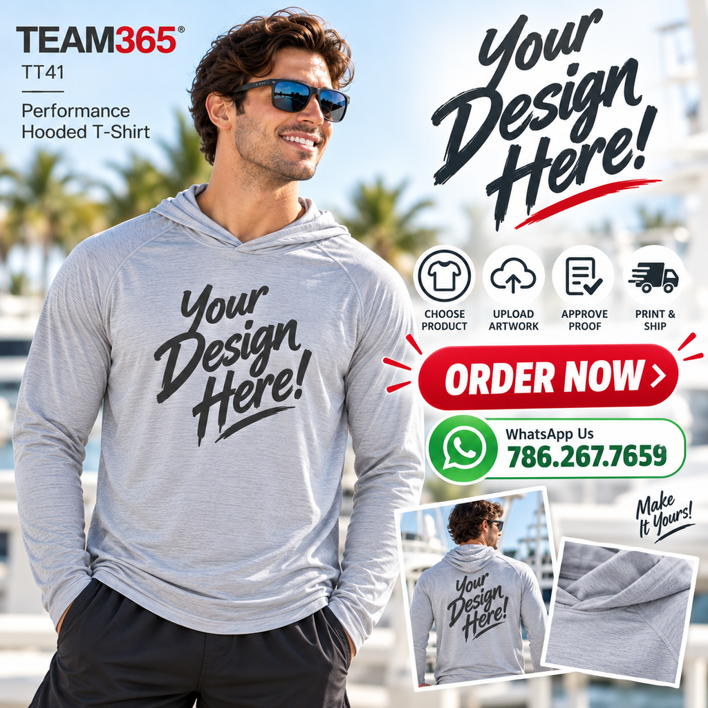 Team365  Performance Hooded T-Shirt (TT41)