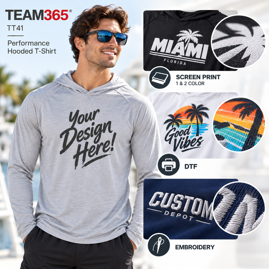 Team365  Performance Hooded T-Shirt (TT41)