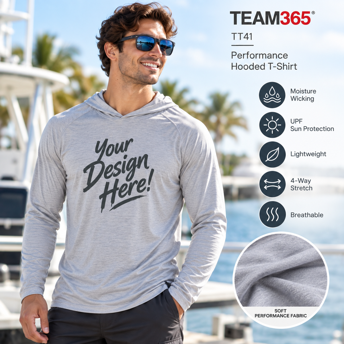 Team365  Performance Hooded T-Shirt (TT41)