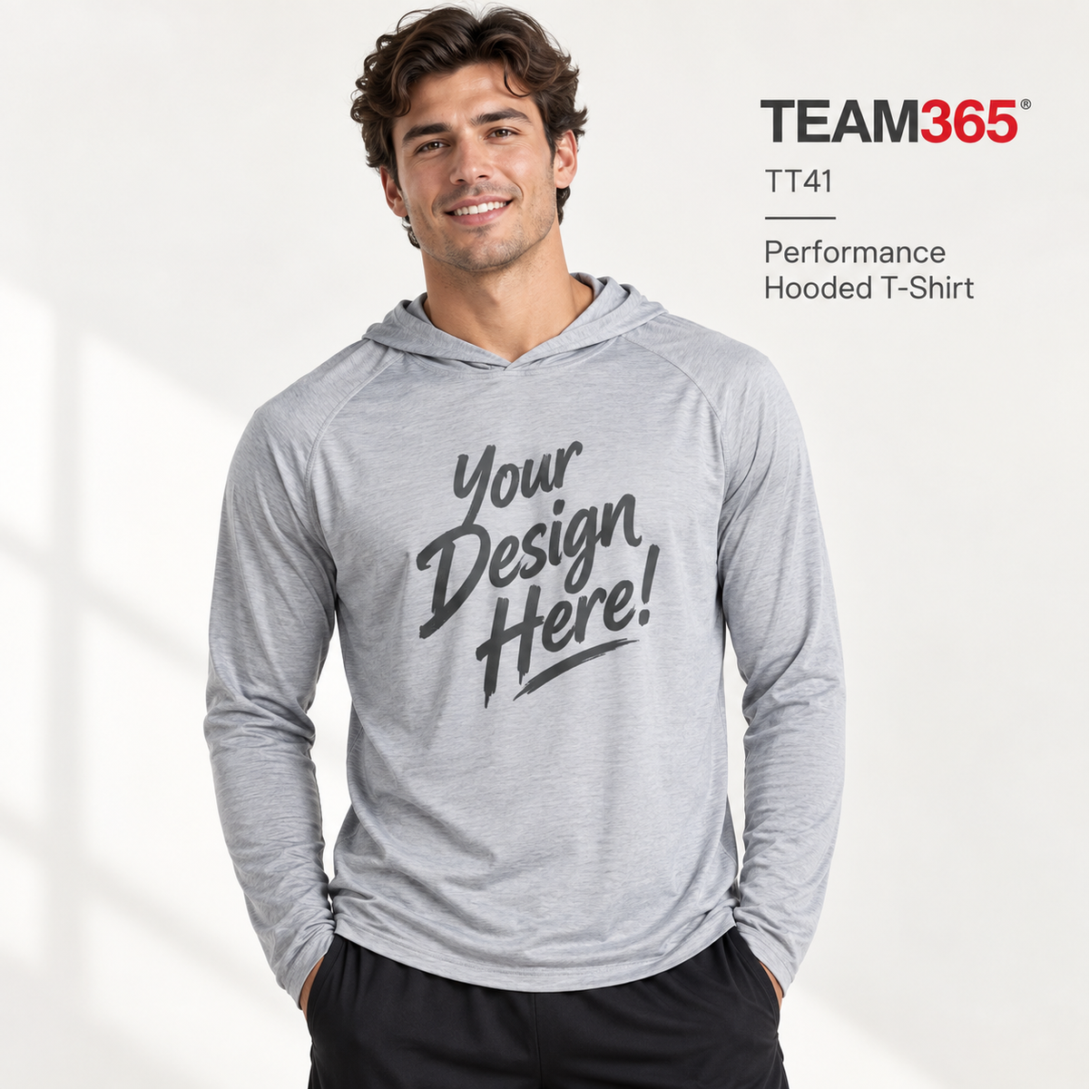 Team365  Performance Hooded T-Shirt (TT41)