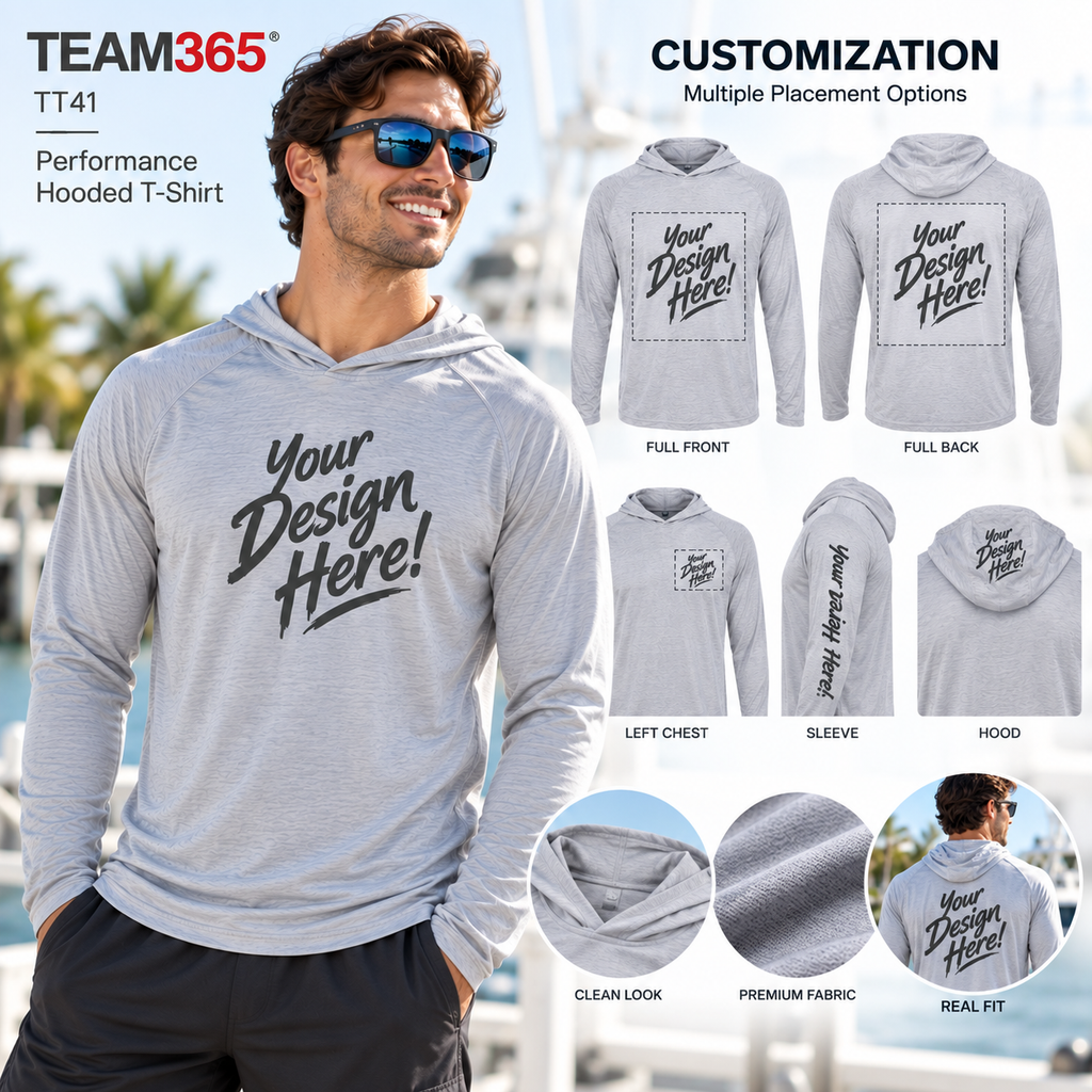 Team365  Performance Hooded T-Shirt (TT41)