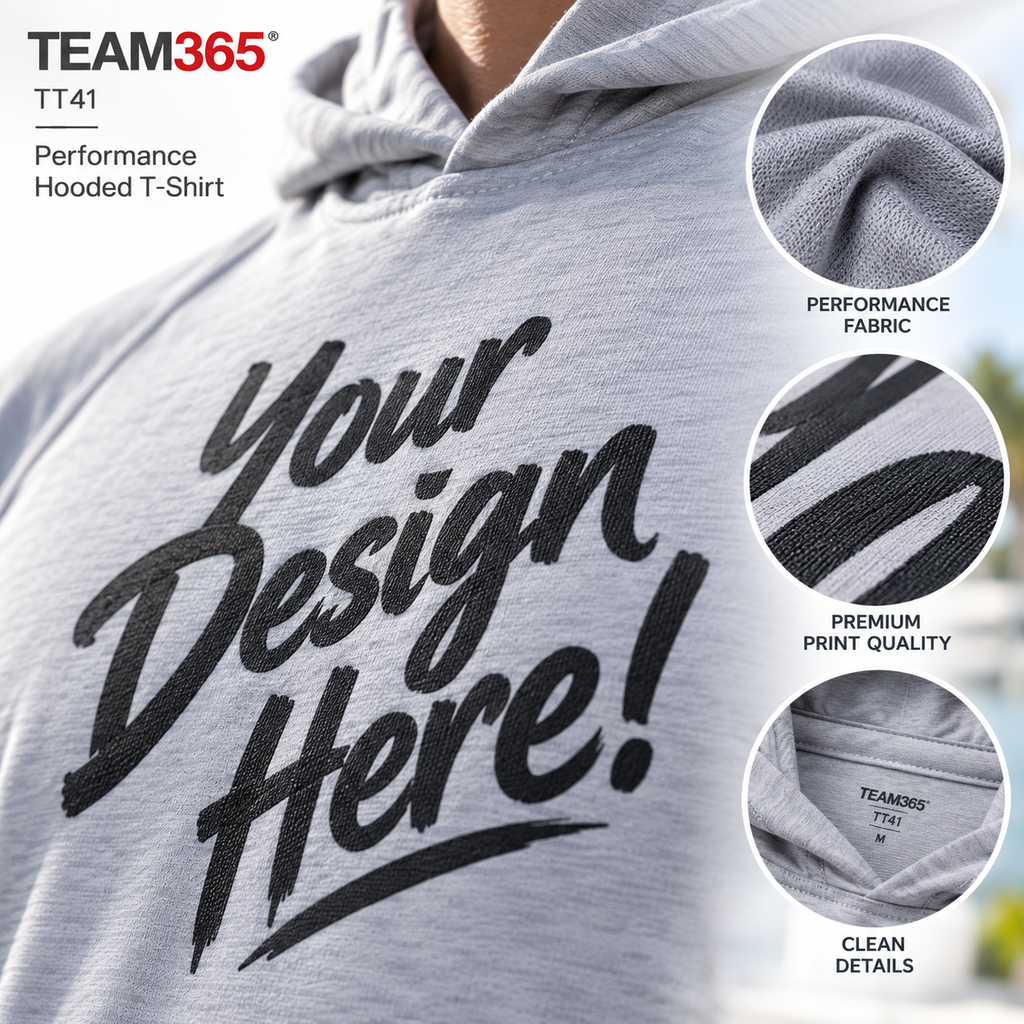 Team365  Performance Hooded T-Shirt (TT41)