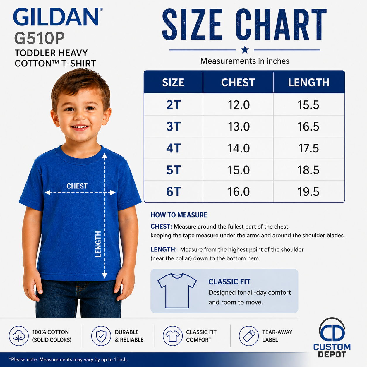 Gildan Toddler Heavy Cotton T-Shirt (G510P)