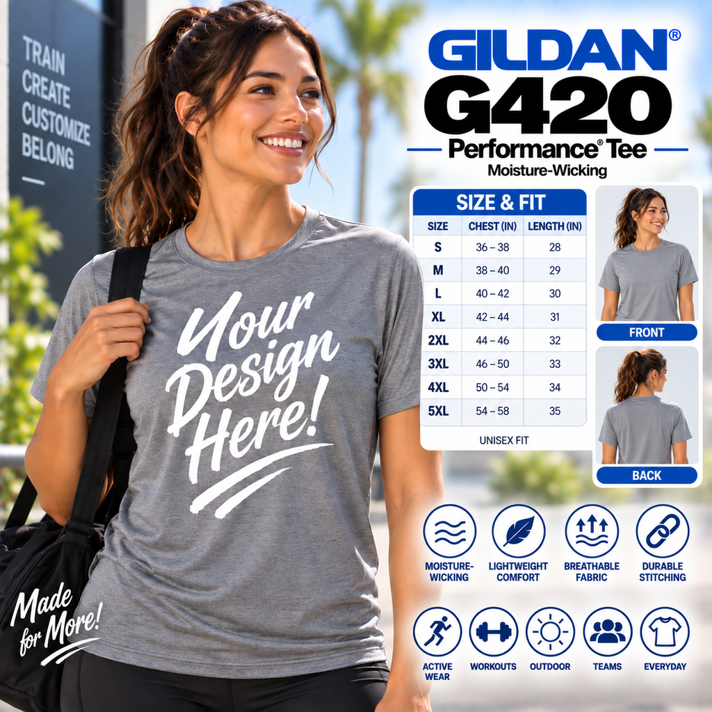 Gildan Unisex Performance® Adult Moisture-Wicking Performance Tee (G420)