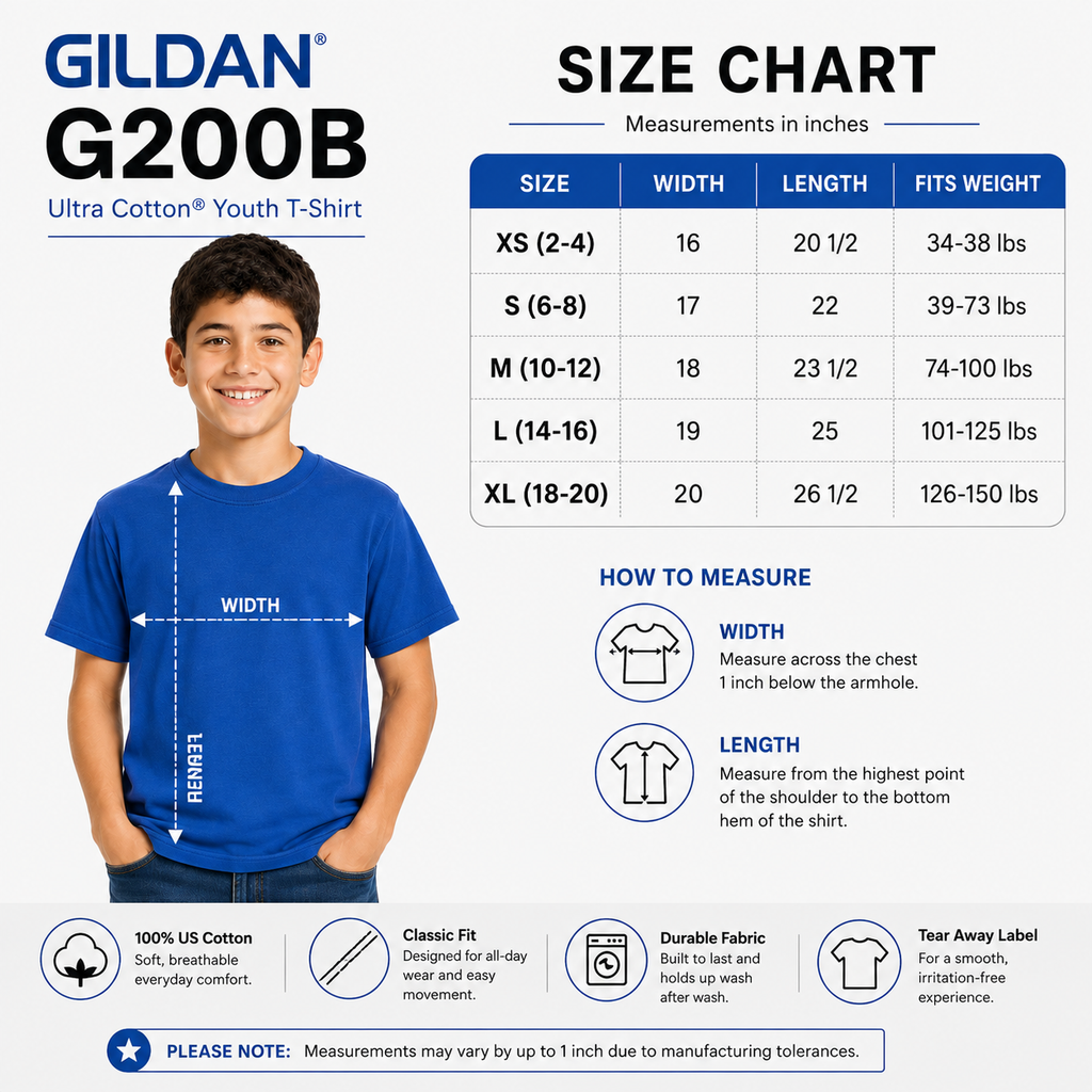 Gildan Youth Ultra Cotton® T-Shirt (G200)
