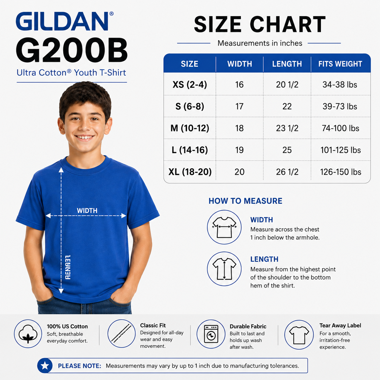 Gildan Youth Ultra Cotton® T-Shirt (G200)