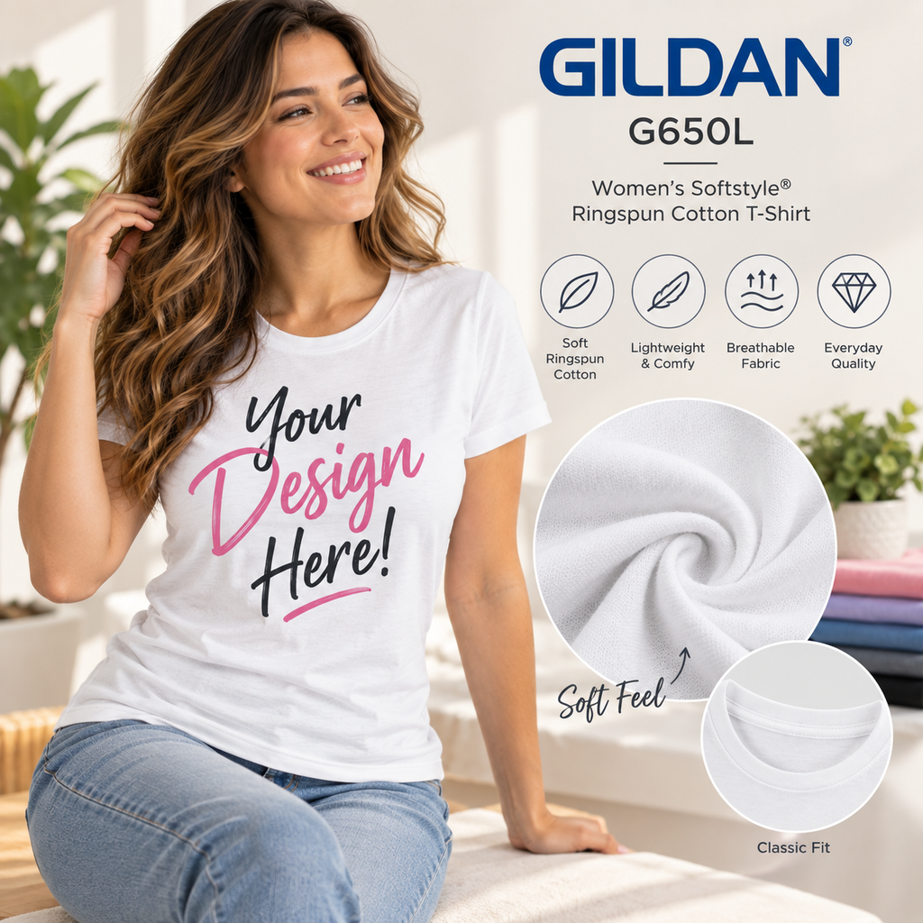 Gildan Women's Softstyle® Ringspun Cotton T-Shirt (G650L)