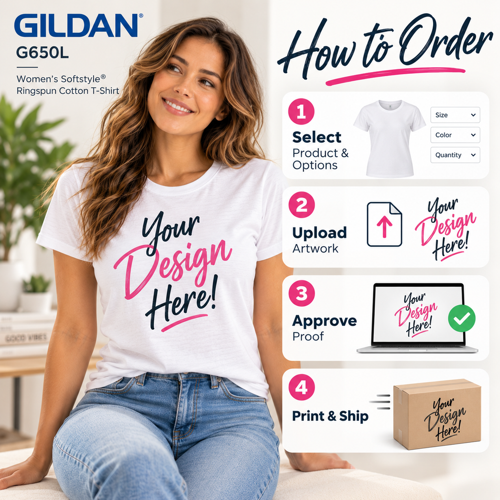 Gildan Women's Softstyle® Ringspun Cotton T-Shirt (G650L)