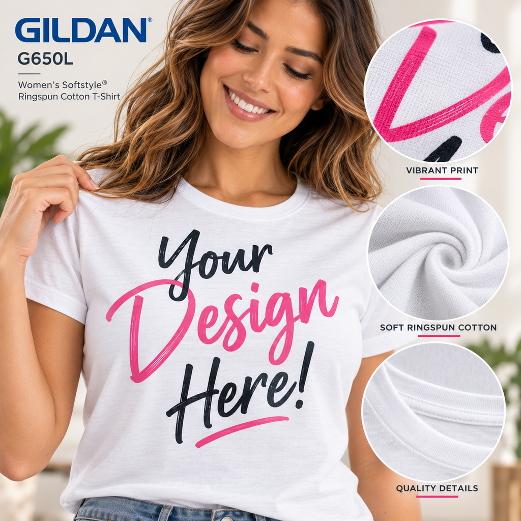 Gildan Women's Softstyle® Ringspun Cotton T-Shirt (G650L)