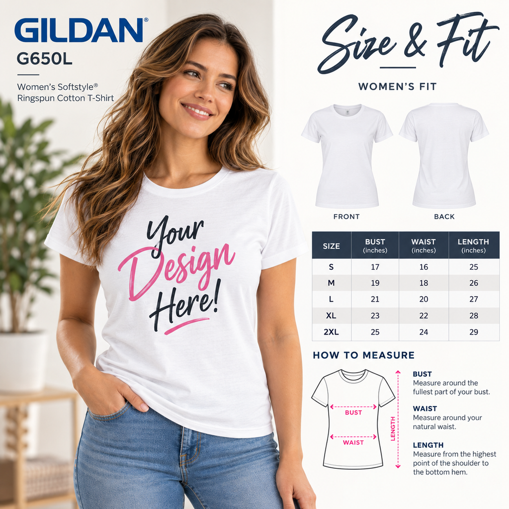 Gildan Women's Softstyle® Ringspun Cotton T-Shirt (G650L)