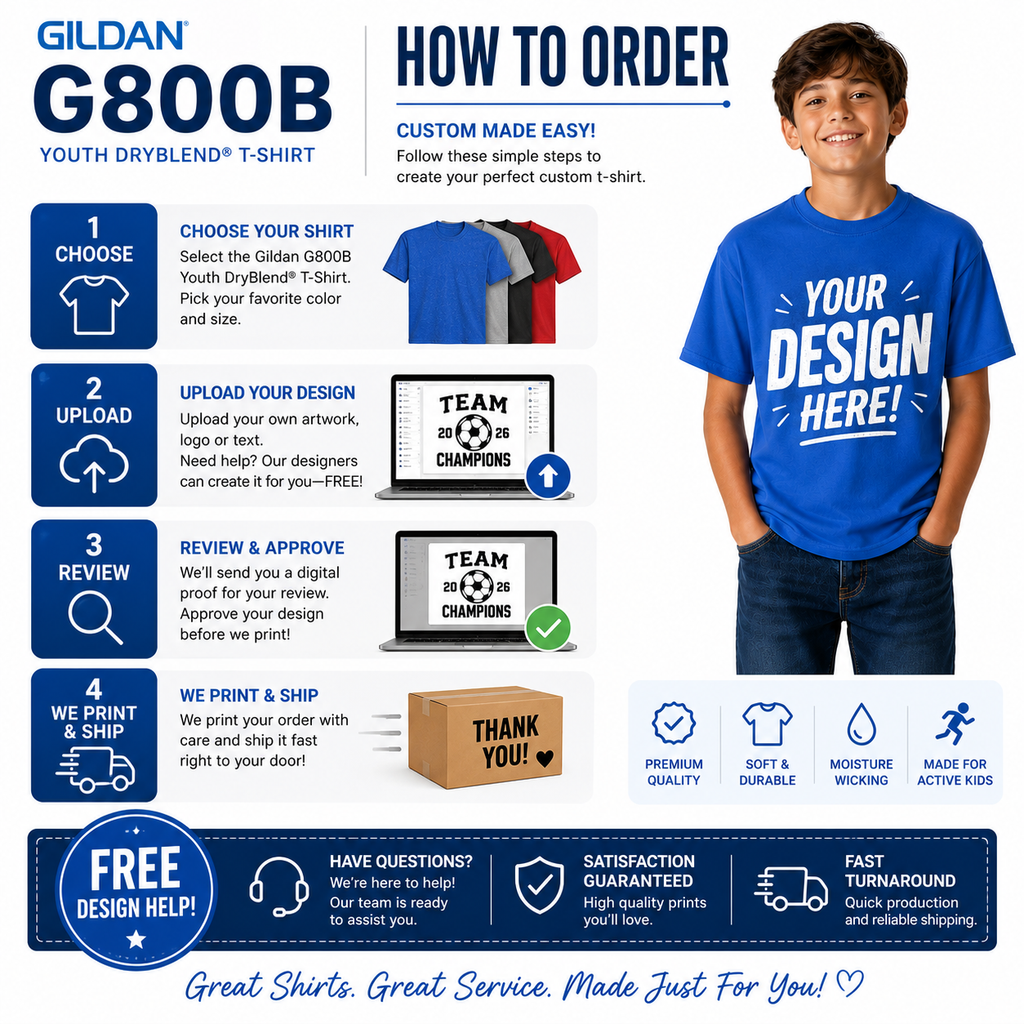 Gildan Youth DryBlend® 50/50 Performance T-Shirt (G800B)