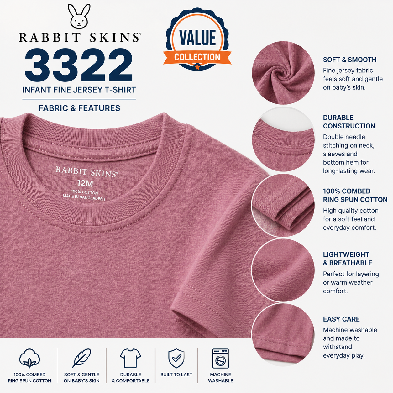 Rabbit Skins  Infant Fine Jersey T-Shirt (RS3322)