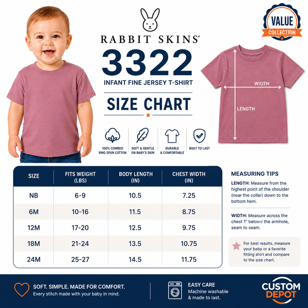 Rabbit Skins  Infant Fine Jersey T-Shirt (RS3322)