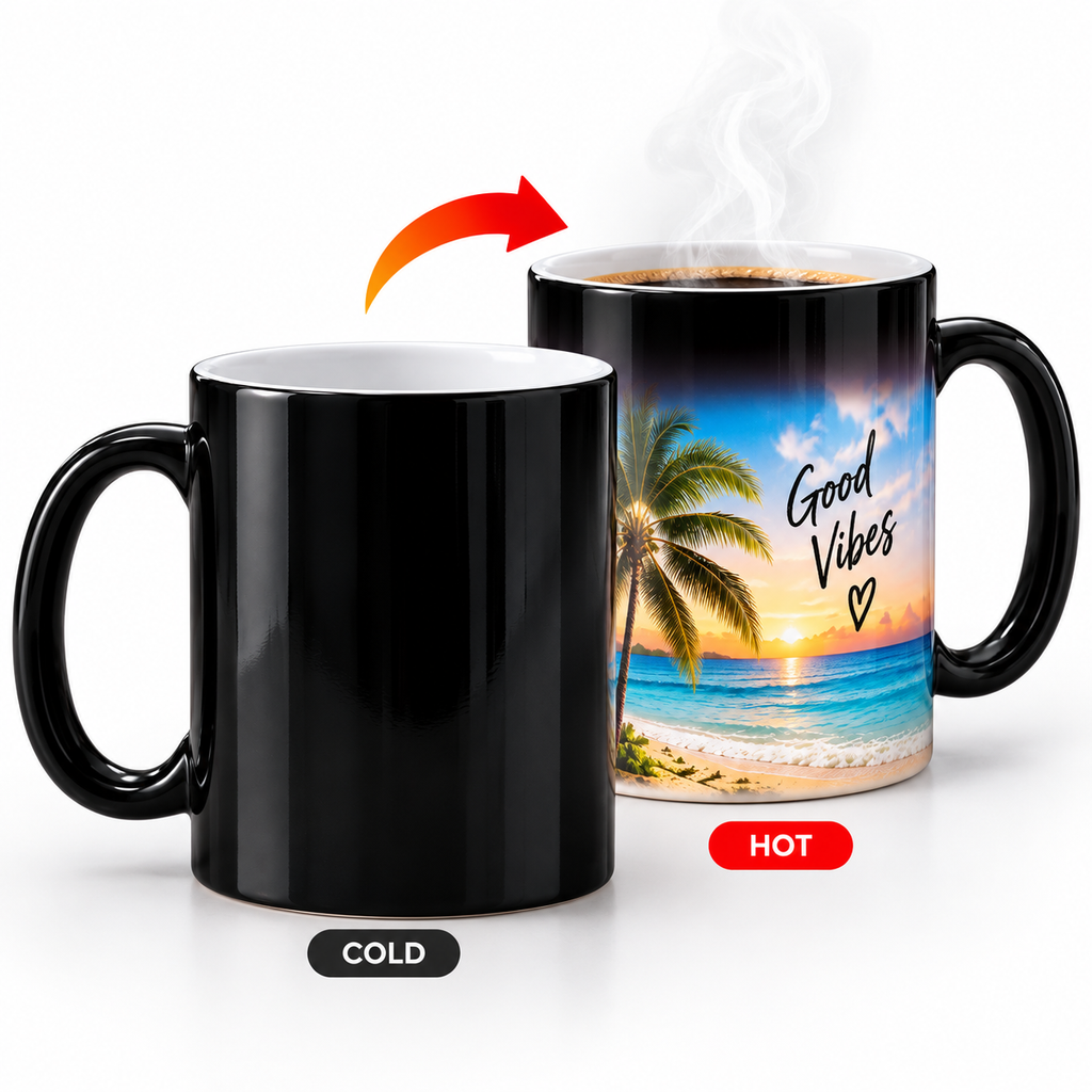 Personalized Magic Mug – Custom Heat Changing Coffee Mug | 11oz & 15oz | Photo, Logo & Business Gifts