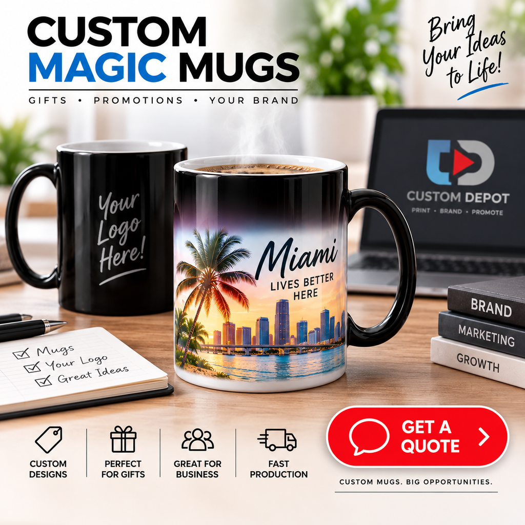 Personalized Magic Mug – Custom Heat Changing Coffee Mug | 11oz & 15oz | Photo, Logo & Business Gifts