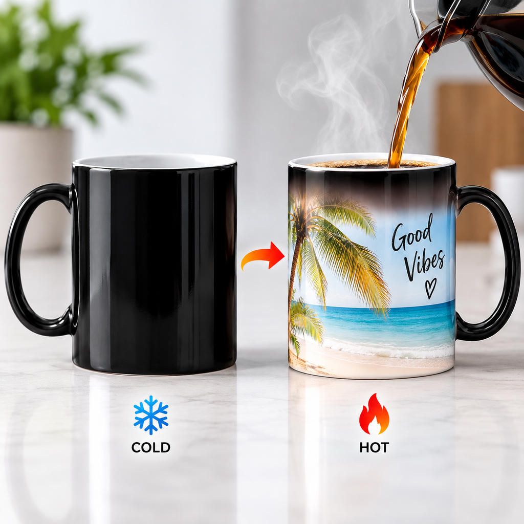 Personalized Magic Mug – Custom Heat Changing Coffee Mug | 11oz & 15oz | Photo, Logo & Business Gifts