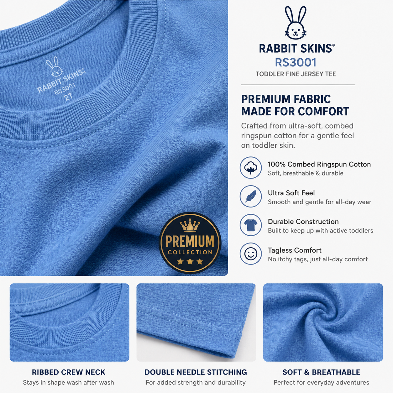 Rabbit Skins Toddler Fine Jersey T-Shirt (RS3001 )
