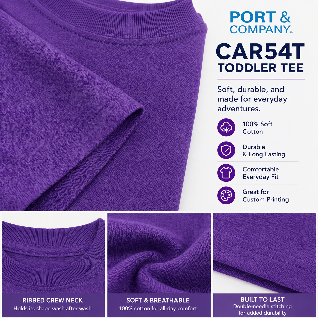 Port & Company Toddler Soft Cotton T-Shirt (CAR54T)
