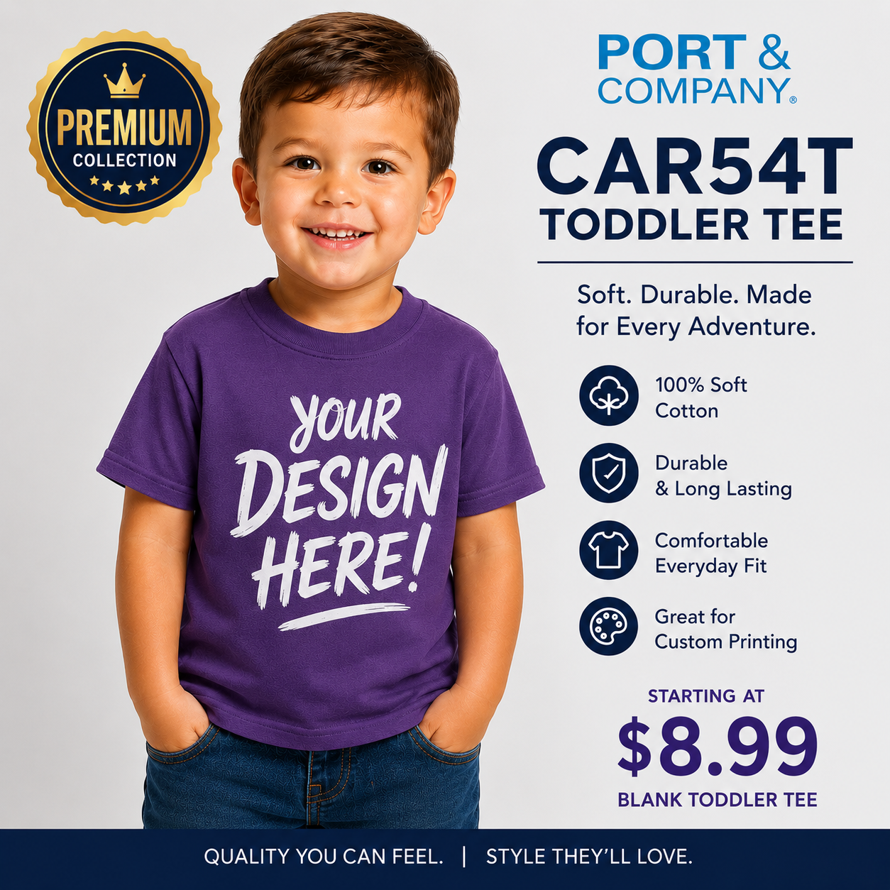 Port & Company Toddler Soft Cotton T-Shirt (CAR54T)
