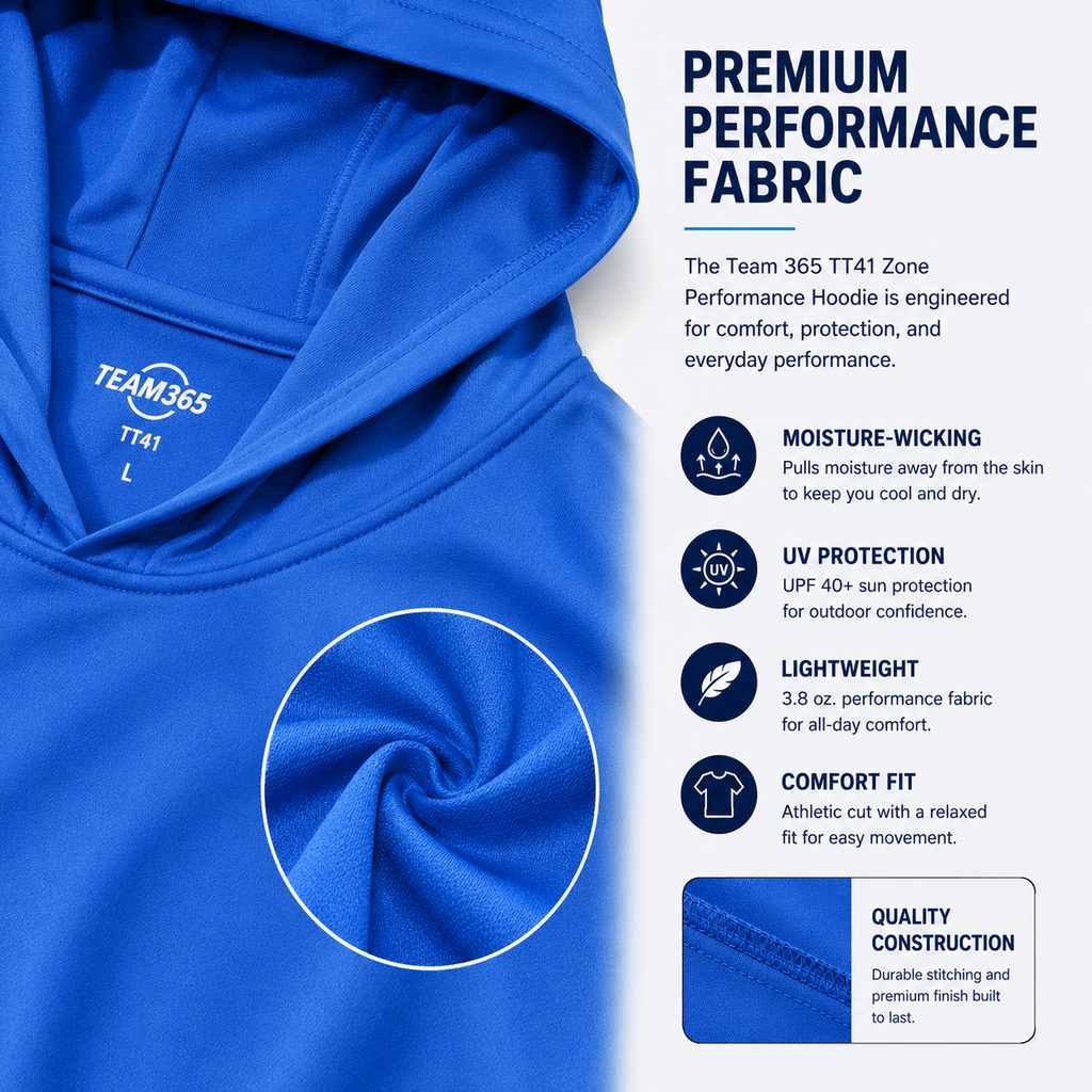 Team365  Performance Hooded T-Shirt (TT41)