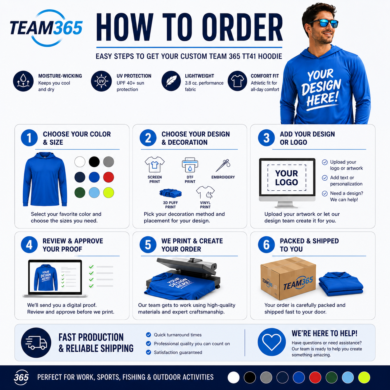 Team365  Performance Hooded T-Shirt (TT41)